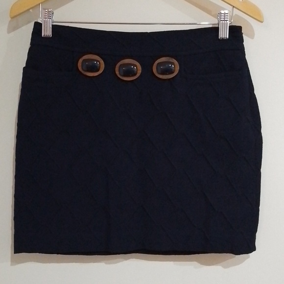 A4 Milly 4 textured diamond pattern navy mini skirt - Picture 1 of 6